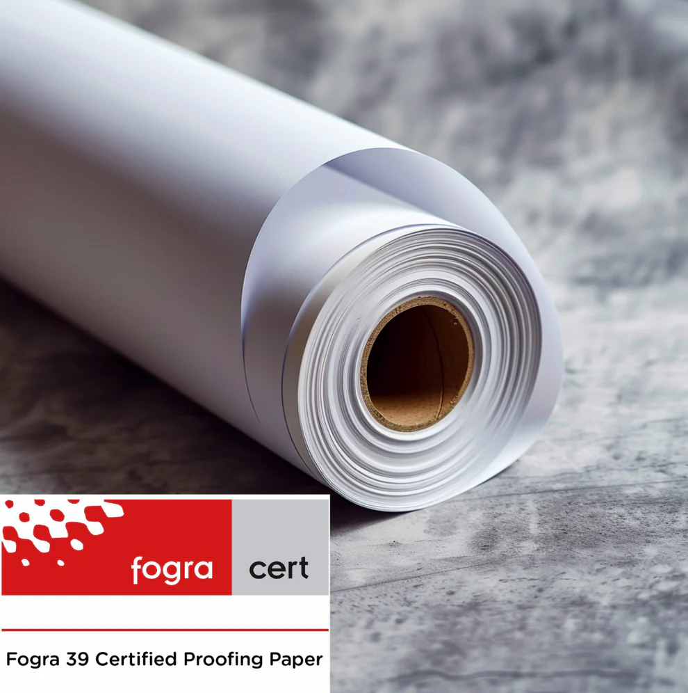 Papel Certificado FOGRA39 Satín 24" x 30m
